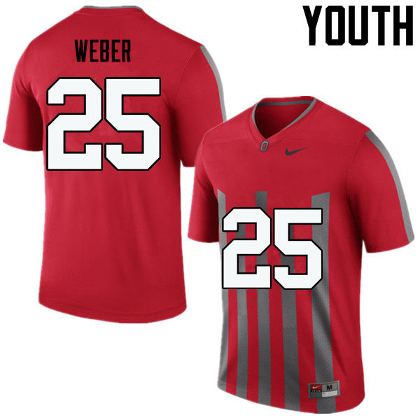 Ohio State Buckeyes Mike Weber Youth #25 Throwback Game Stitched College Football Jersey
